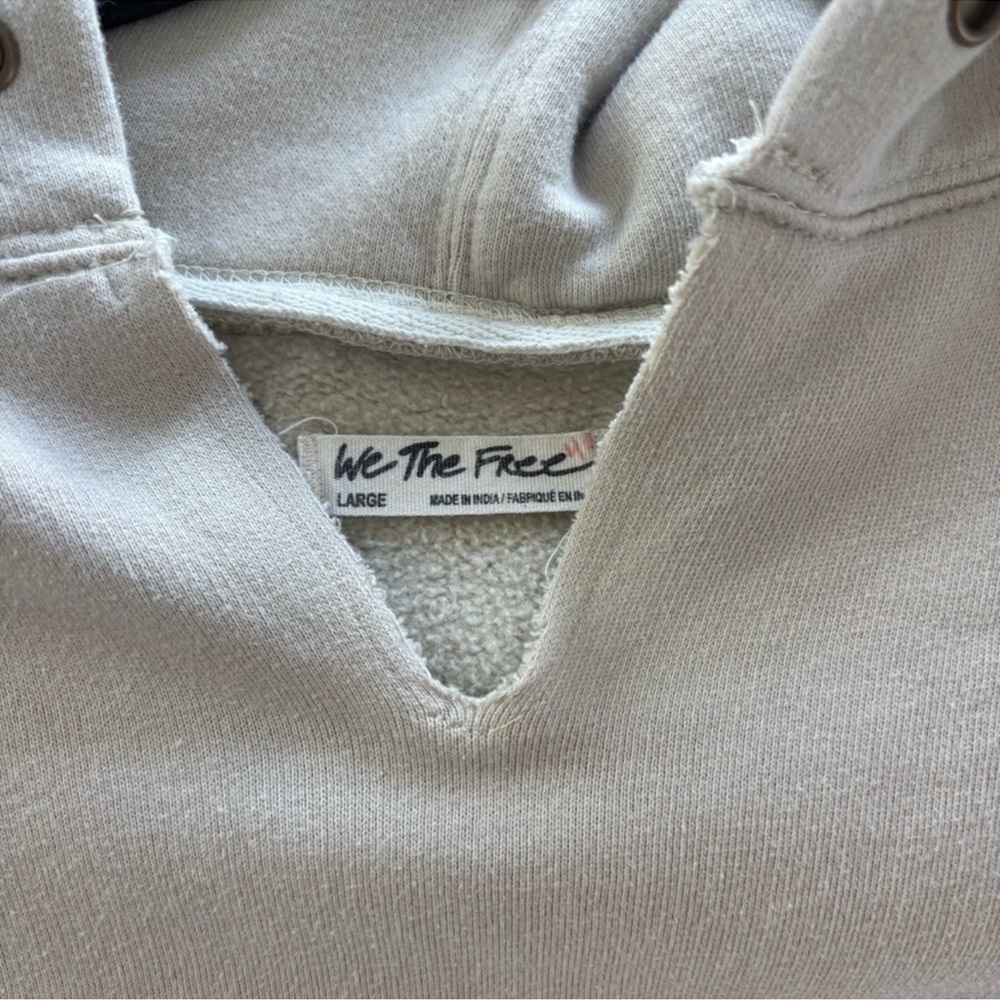FREE PEOPLE WASHED GREY MORNING COMBO TIE DYE ITS A VIBE HOODIE | LARGE - Picture 11 of 16